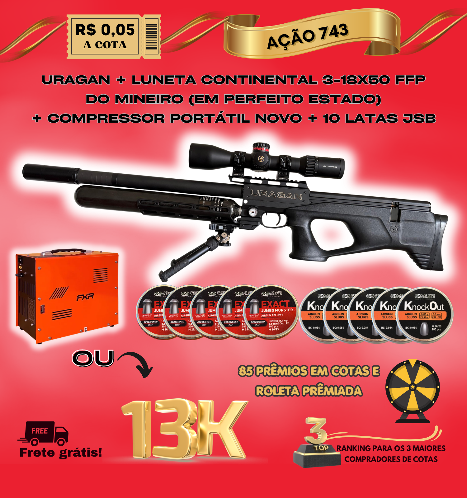 RIFA 743 - KIT URAGAN OU 13K NO PIX